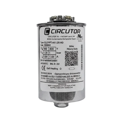 خازن سهفاز سیرکوتور اسپانیا، 3 کیلووار 440 ولت (2.5 در 400) CIRCUTOR خازن 3فاز فشارضعیف، سیرکوتور اسپانیا، 3 کیلووار در 440 ولت ( 2.5 در 400) CIRCUTOR