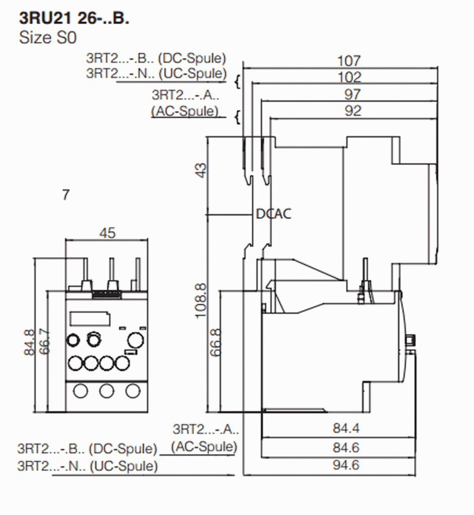 بی متال ( رله حرارتی/ اضافه جریان) SIEMENS مدل 3RU2126-4AB0 تنظیمات 11 :16