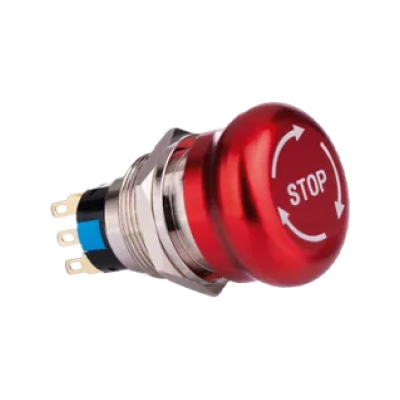 کلید فشاری ( شستی) استپ قارچی 220V برند JBH (همراه با سوکت) شستی استپ قارچی