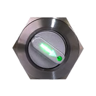 کلید سلکتوری سهحالته 220V سایز 22 سبز JBH (همراه با سوکت) کلید سلکتوری دوحالته 220V سایز 22 سبز JBH