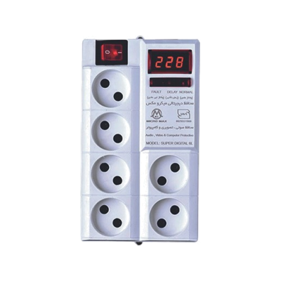 محافظ ولتاژ سوپر دیجیتال میکرومکس با 6 خروجی کابل دار (طول کابل 4 متر) محافظ ولتاژ سوپر دیجیتال میکرومکس با 6 خروجی کابل دار (طول کابل 4 متر)