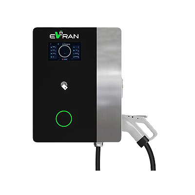 شارژر دیواری DC خودرو برقی 30 کیلوواتی هوشمند EVRAN تک کانکتور CCS2 و GB/T شارژر دیواری 30کیلووات DC EVRAN