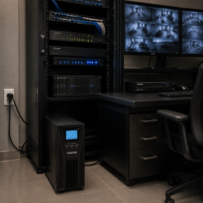 یو پی اس آنلاین ONLINE UPS تکفاز باتری داخلی 36 ولت 1 KVA سری TITAN PLUS فاران FARAN یو پی اس باتری داخلی تیتان پلاس متصل به تجهیزات دوربین و شبکه