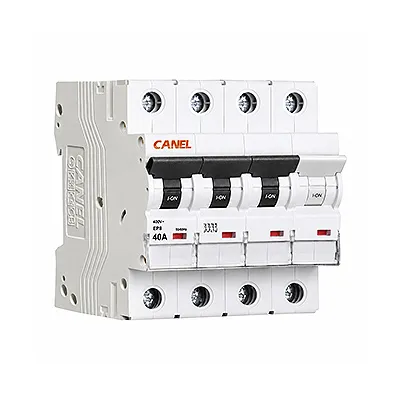 کلید مینیاتوری سه پل + نول 0.5 آمپر 6 کیلو آمپر تیپ B کانل CANEL مدل EP8 3P+N کلید مینیاتوری سه پل + نول 0.5 آمپر 6 کیلو آمپر کانل CANEL مدل EP8 3P+N