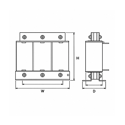 فیلتر هارمونیک خازنی PKC توان 5 کیلووار PKR-400/14/5 harmonic filter dimensions restored