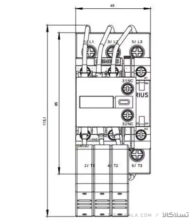 کنتاکتور خازنی 25 کیلوواری برند SIEMENS مدل 3RT2627-1AP05