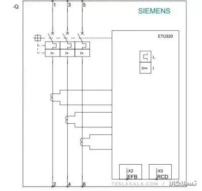 کلید SIEMENS اتوماتیک 630 آمپر قابل تنظیم الکترونیکی 3VA2463-5HL32-0AA0