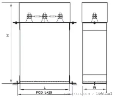 خازن 3فاز فشار ضعیف روغنی کتابی 60 کیلووار 440 ولت (50 در 400) پارس PARS.GH