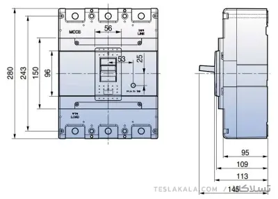 کلید اتوماتیک،کمپکت 800 آمپر،غیرقابل تنظیم حرارتی-مغناطیسی LS سری metasol ABS