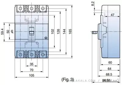 کلید اتوماتیک،کمپکت 250 آمپر،قابل تنظیم حرارتی-ثابت مغناطیسی LS سری metasol ABH