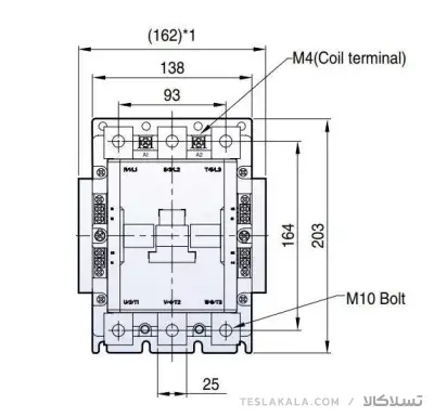 کنتاکتور 185 آمپر،90 کیلووات، بوبین VAC 110 / 220، برند LS مدل MC-185a