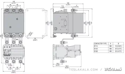 کنتاکتور 145 آمپر، 75 کیلووات، بوبین 230VAC ، برند لواتو ایتالیا LOVATO - B145