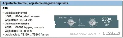 کلید اتوماتیک،کمپکت 200 آمپر،قابل تنظیم حرارتی-مغناطیسی LS سری SUSOL TS ATU
