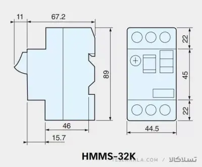 کلید حرارتی (محافظ موتور) MPCB برند HYUNDAI مدل HMMS-32K 2.5:4