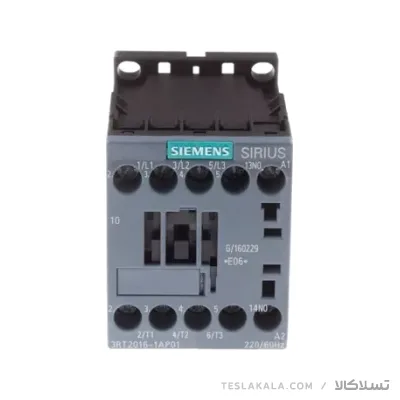 کنتاکتور 7 آمپر، 3 کیلووات، بوبین 24VDC ،مدل SIEMENS 3RT2015-1BB41 کنتاکتور 9 آمپر، 4 کیلووات، بوبین 230VAC ،مدل SIEMENS 3RT2016-1AP01