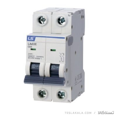 کلید LS مینیاتوری 2 پل ( فاز + نول ) 10 آمپر 6 کیلو آمپر