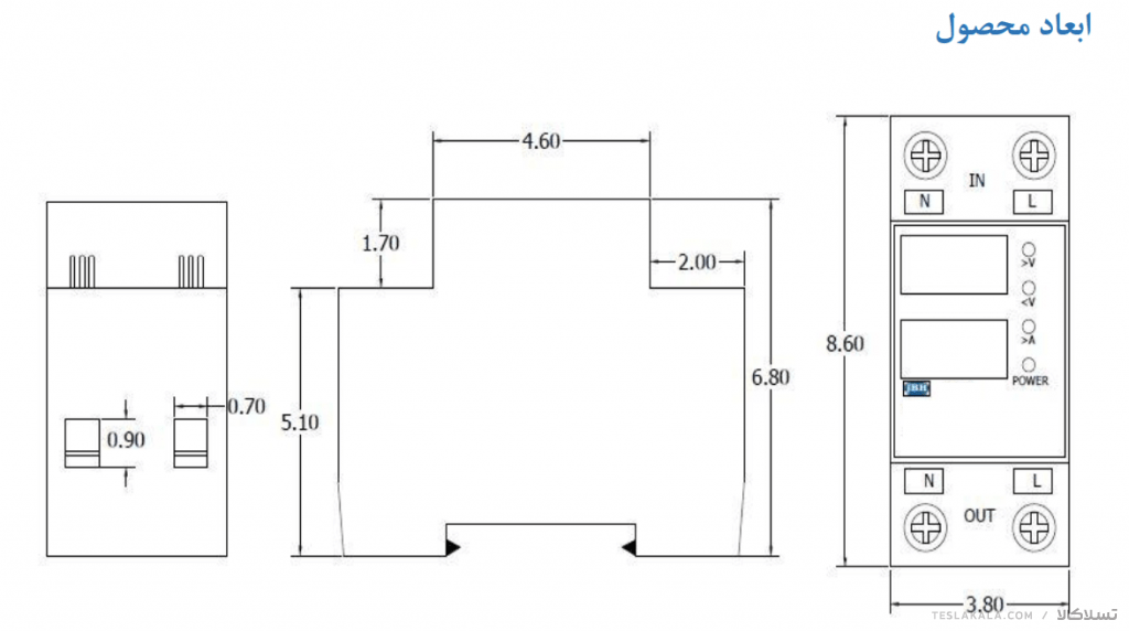 محافظ مرکزی برق تکفاز 80 آمپر JBH ( محافظ ولتاژ جریان ) CVP-S-80A