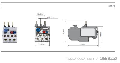 بی متال ( رله حرارتی/ اضافه جریان) چینت مدل NR2-25 تنظیمات 10-7 آمپر