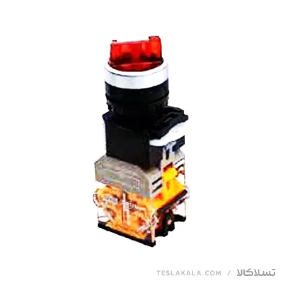 کلید سلکتوری 102 پارس فانال 2NO چراغدار راست استارتی چپ ثابت (قرمز) کلید دوطرفه چرغدار پارسفانال