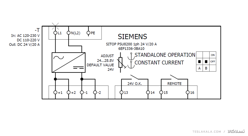 منبع تغذیه /SIEMENS /6EP1336-3BA10 خروجی 24 ولت DC و 20 آمپر