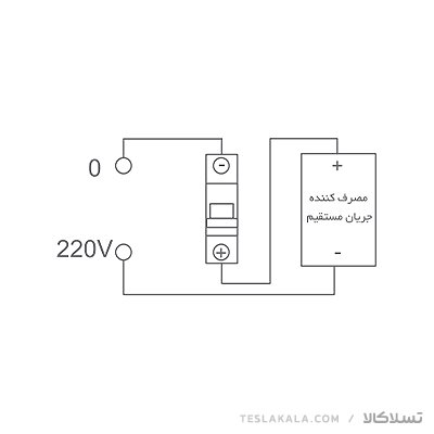 کلید مینیاتوری DC تک پل 20 آمپر 6kA تیپ C کانل CANEL مدل EP8DC-1 راهنمای نصب کلید مینیاتوری DC تک پل کانل CANEL